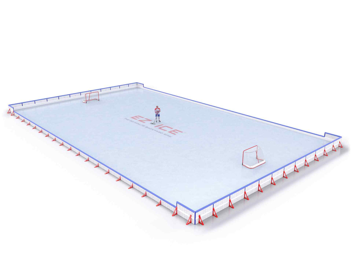 EZ ICE PRO Home Arena System ™ – New Rink: [PRO // 60ft * 100ft // Double-Classic-Double // Square Corners // With Bumpers] - 060100DCDSBX