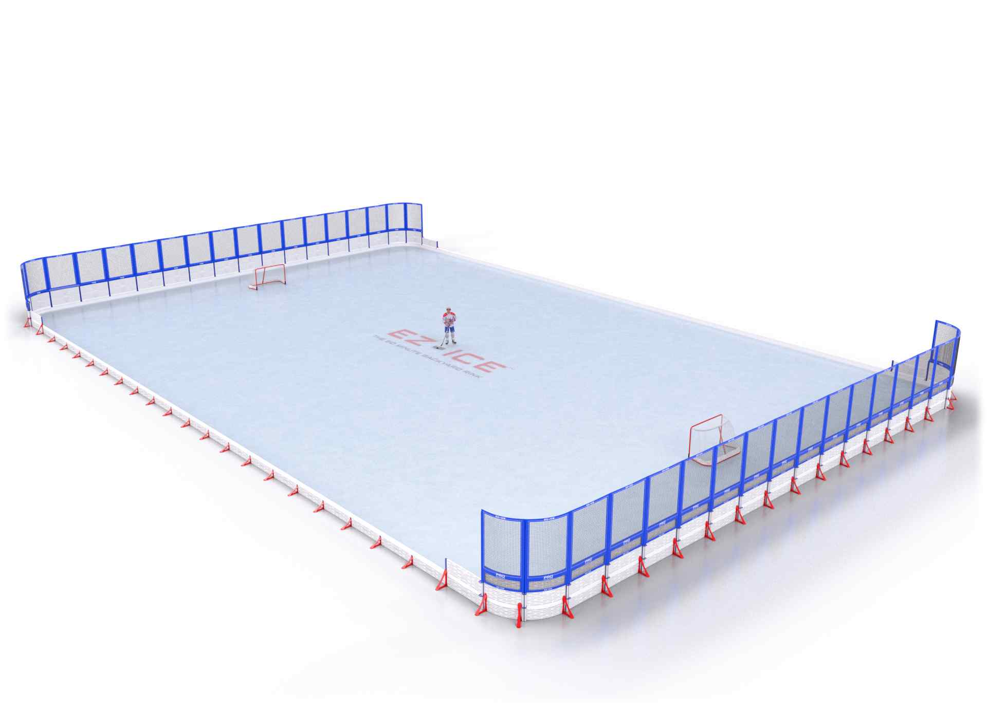 EZ ICE PRO Home Arena System ™ – Upgrade from [PRO // 60ft * 100ft // Net-Classic-Net // Round Corners // No Bumpers] to [PRO // 65ft * 105ft // Net-Classic-Net // Round Corners // No Bumpers] - WUP000023376