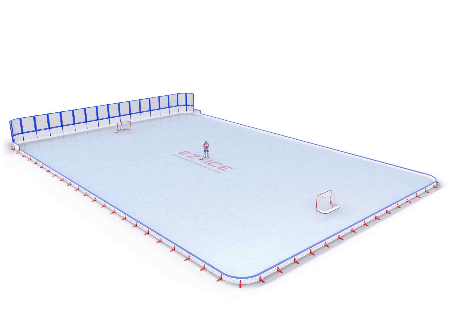 EZ ICE PRO Home Arena System ™ – New Rink: [PRO // 80ft * 120ft // Net-Classic-Classic // Round Corners // With Bumpers] - 080120NCCRBX