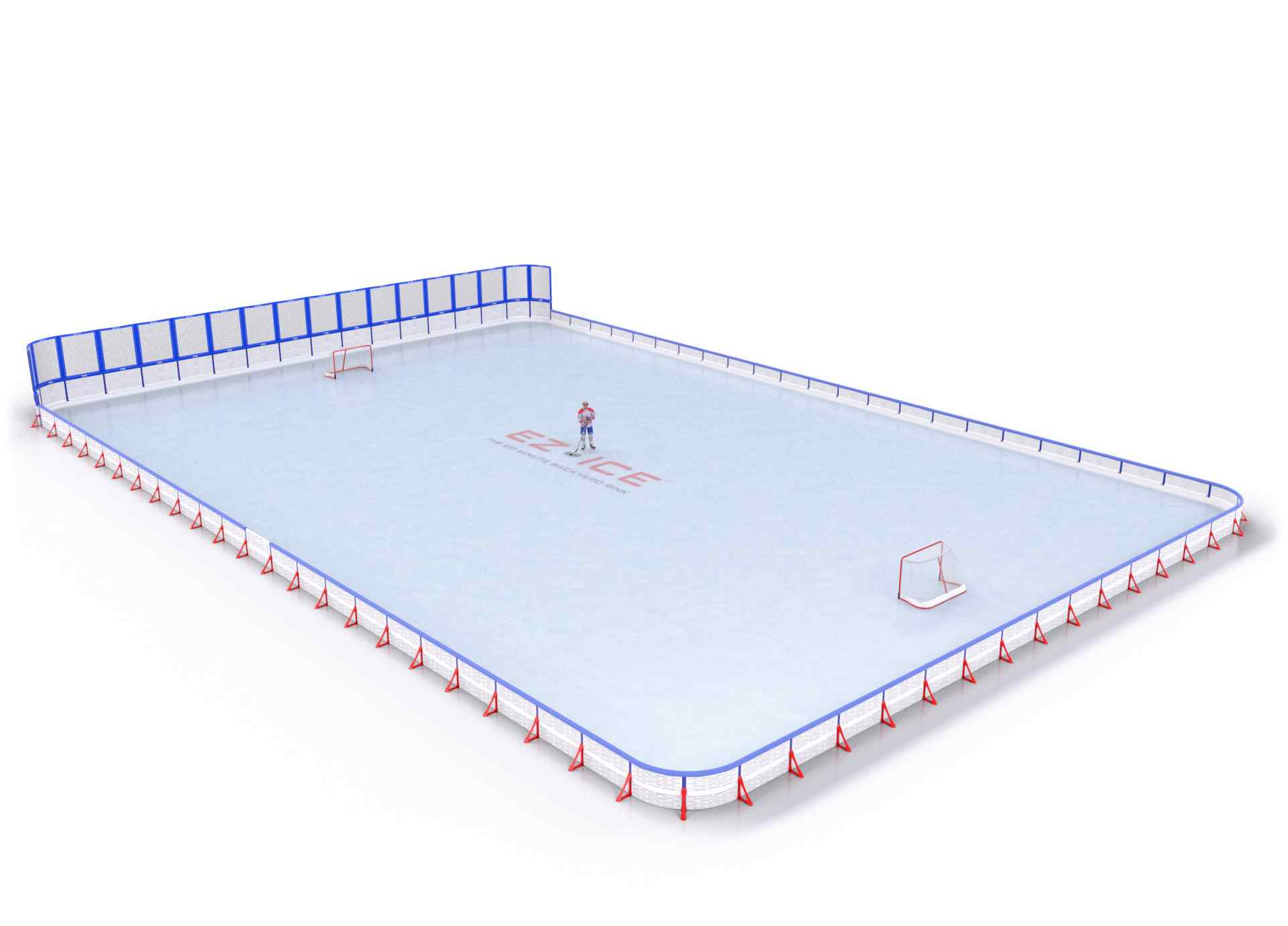 EZ ICE PRO Home Arena System ™ – Upgrade from [PRO // 80ft * 120ft // Double-Double-Double // Round Corners // No Bumpers] to [PRO // 80ft * 120ft // Net-Double-Double // Round Corners // With Bumpers] - WUP000023840