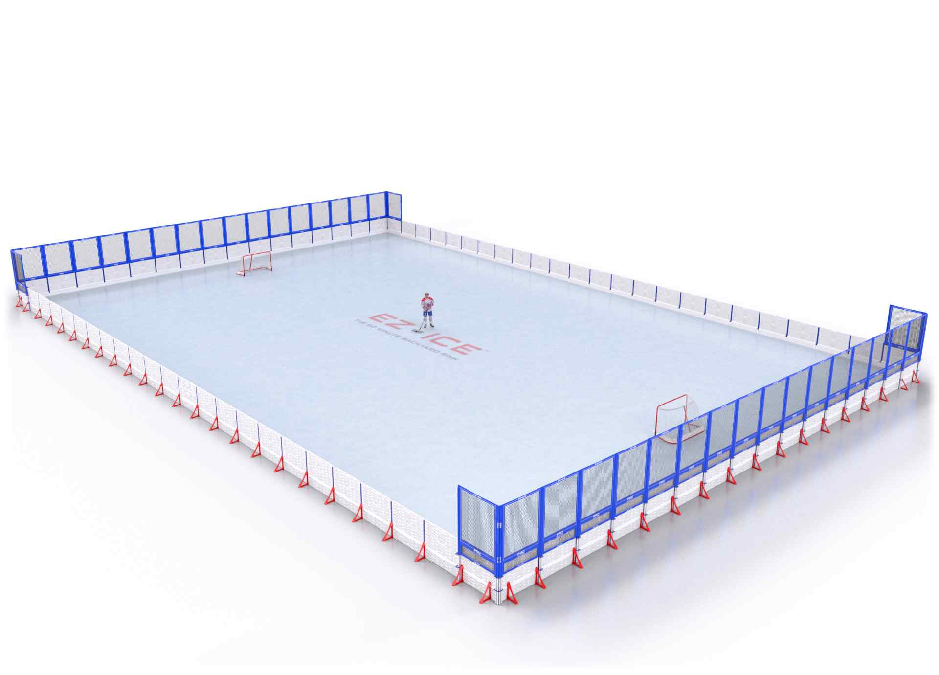 EZ ICE PRO Home Arena System ™ – New Rink: [PRO // 80ft * 100ft // Net-Arena-Net // Square Corners // No Bumpers] - 080100NANSXX