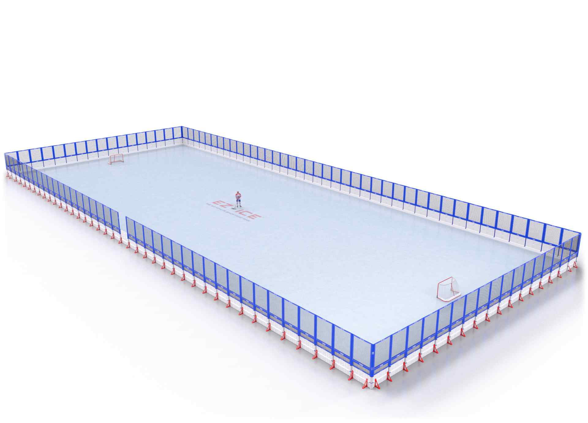 EZ ICE PRO Home Arena System ™ – New Rink: [PRO // 85ft * 200ft // Net-Net-Net // Square Corners // With Bumpers] - 085200NNNSBX