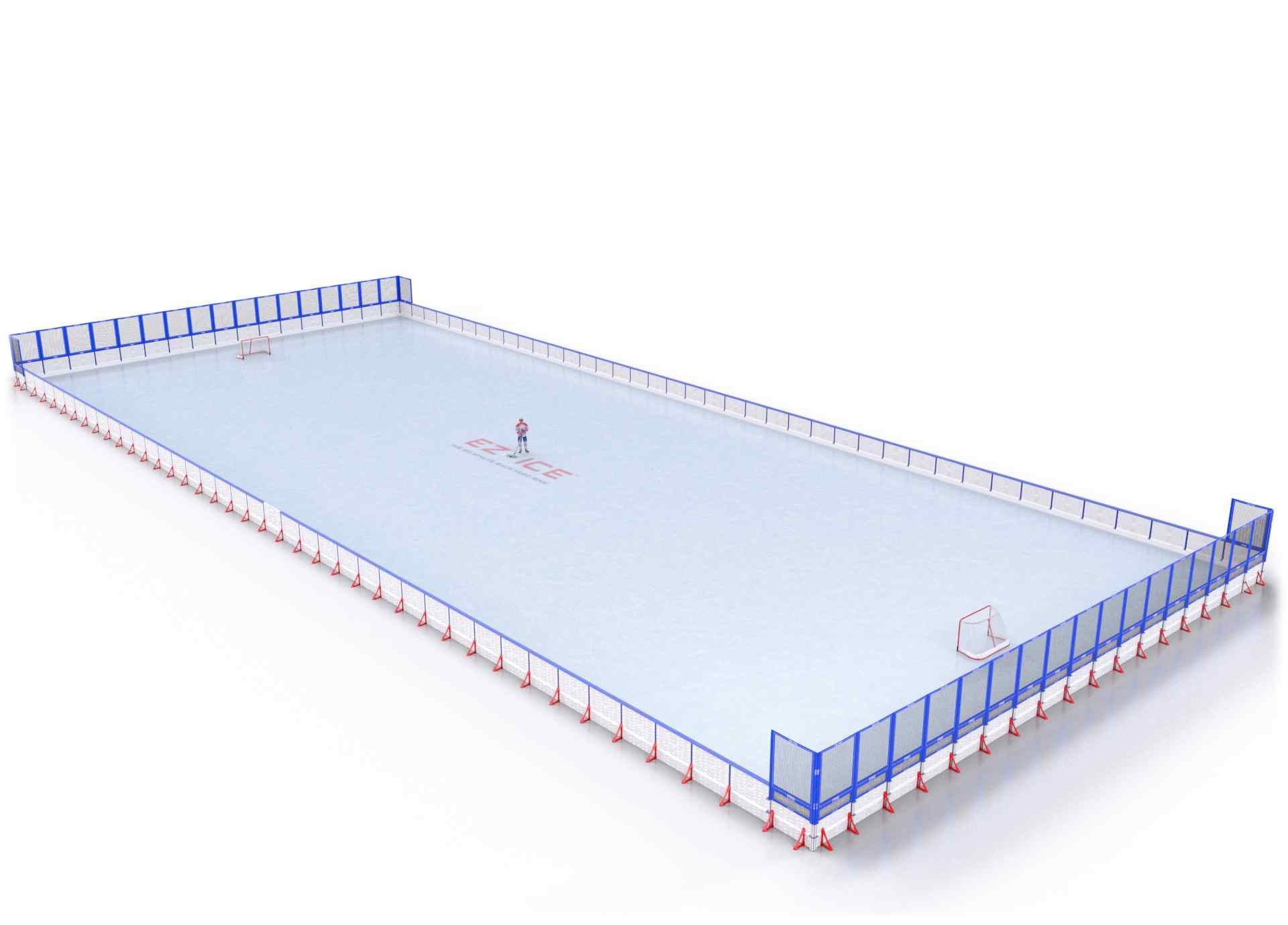 EZ ICE PRO Home Arena System ™ – New Rink: [PRO // 85ft * 200ft // Net-Arena-Net // Square Corners // With Bumpers] - 085200NANSBX