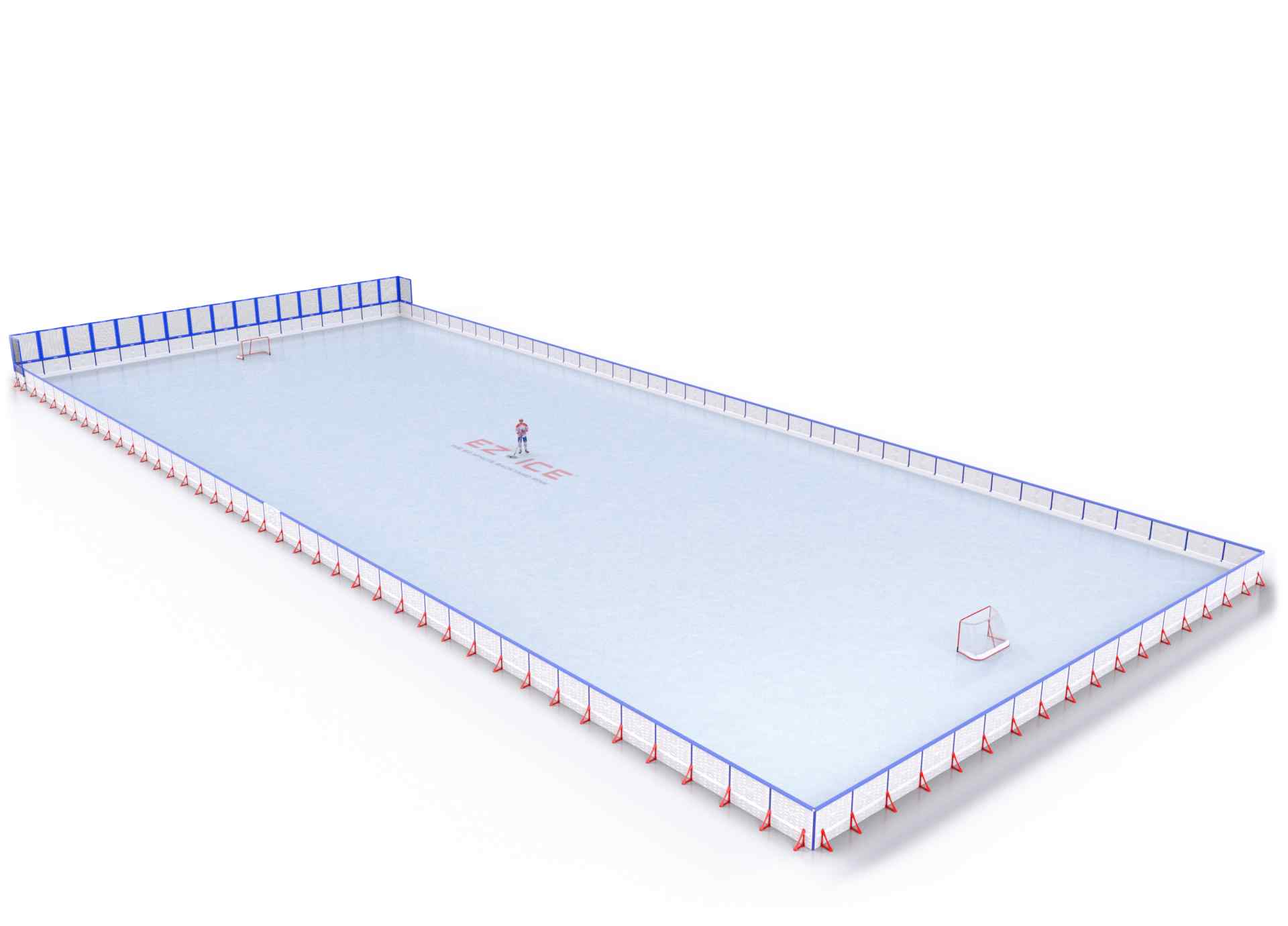 EZ ICE PRO Home Arena System ™ – New Rink: [PRO // 85ft * 200ft // Net-Arena-Arena // Square Corners // With Bumpers] - 085200NAASBX